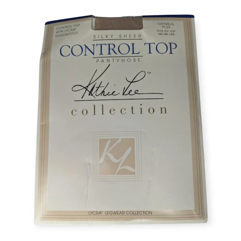 Kathie Lee Collection Silky Sheer Control Top Pantyhose Oatmeal Plus Size